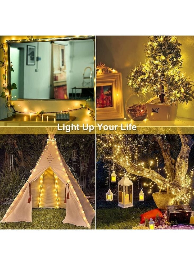 بريميم سلسلة أضواء زينة رمضانية بمصابيح صمام ثنائي باعث للضوء بطول ٥٠ مترًا مع جهاز تحكم عن بعد – إضاءة بيضاء دافئة لتزيين المنزل والمناسبات - Image 5